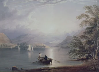 Escena en el Distrito de los Lagos Inglés
